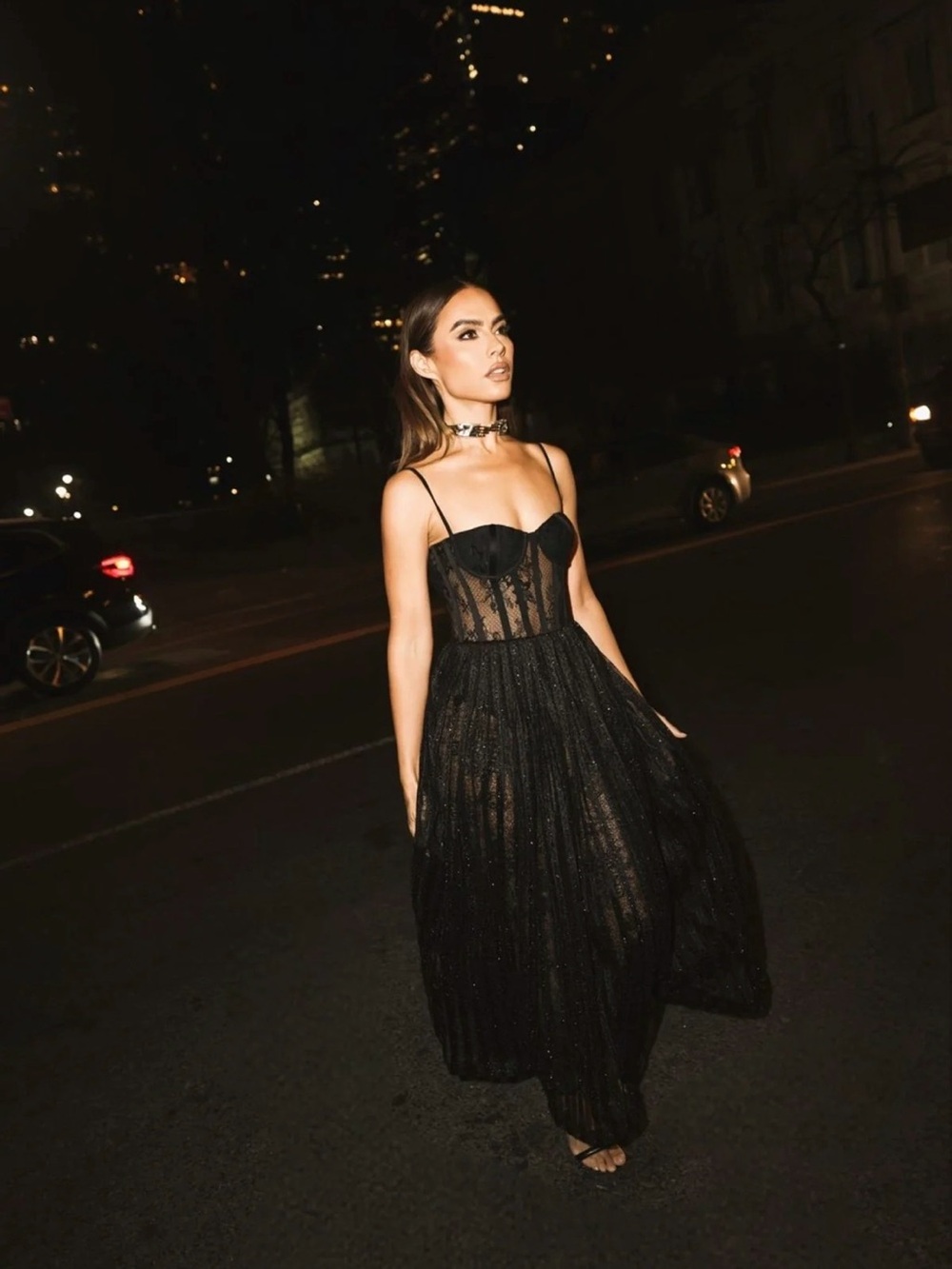 PatBo Lurex Tulle Bustier Midi Dress - Picture 6 of 6